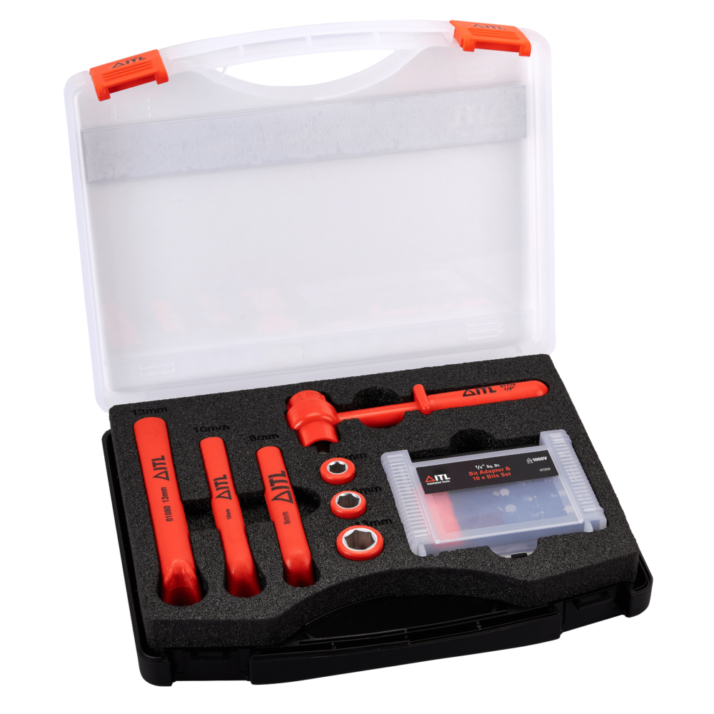 1,000v Insulated 1/4" Socket & Box End Wrench Set